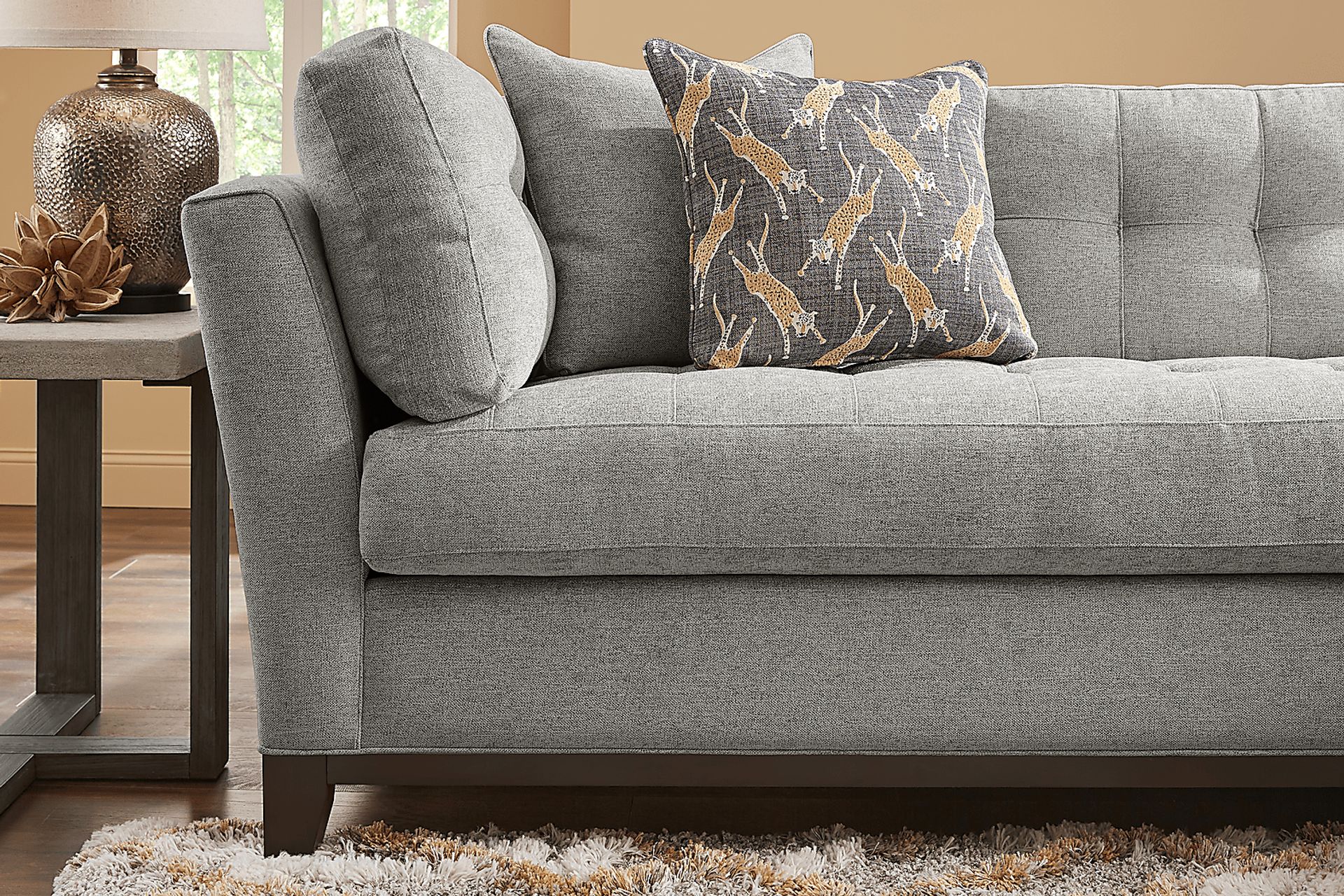 Metropolis Way Smoke Textured 3 Pc Sectional - Image 6