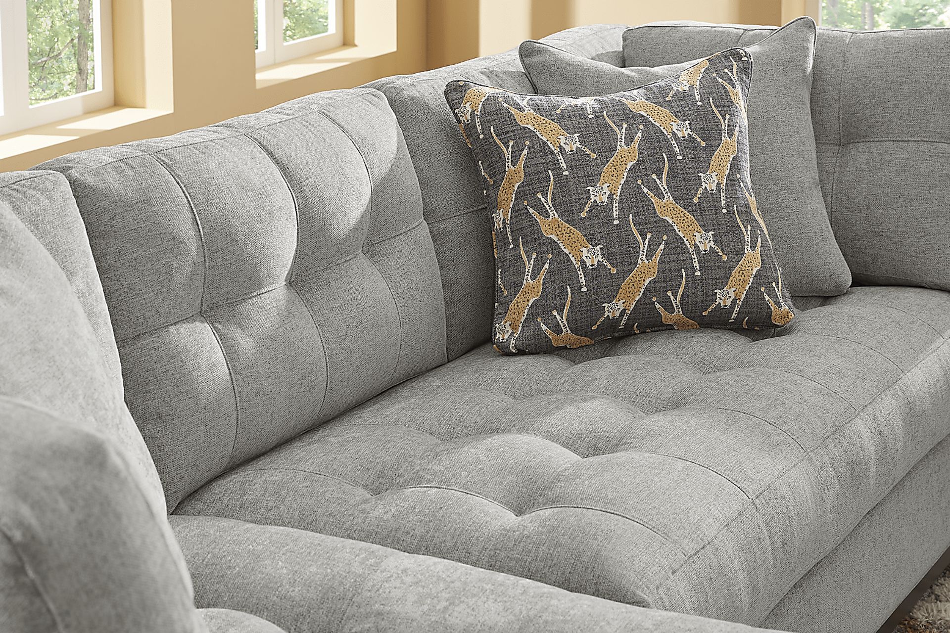 Metropolis Way Smoke Textured 3 Pc Sectional - Image 7