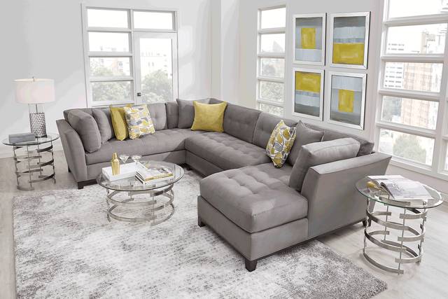 Metropolis Way Steel Microfiber 3 Pc Sectional - Thumbnail - Image 2
