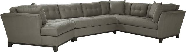 Metropolis Way Steel Microfiber 3 Pc Sectional with Cuddler - Thumbnail - Image 1