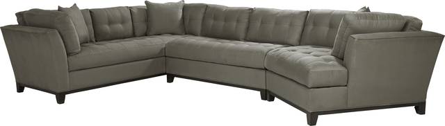 Metropolis Way Steel Microfiber 3 Pc Sectional with Cuddler - Thumbnail - Image 1