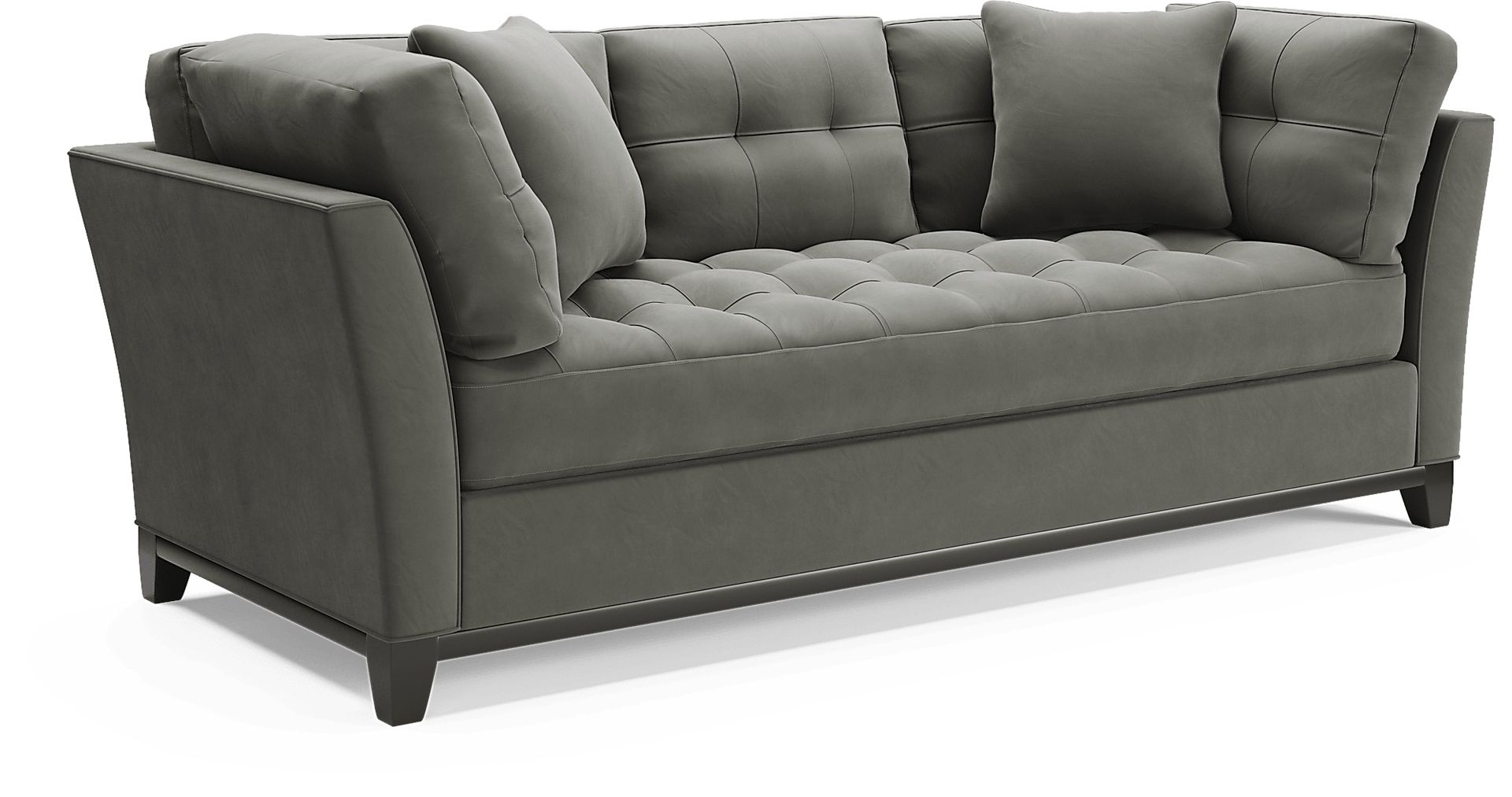 Cindy Crawford Metropolis Way Steel Gray Microfiber Sofa | Rooms