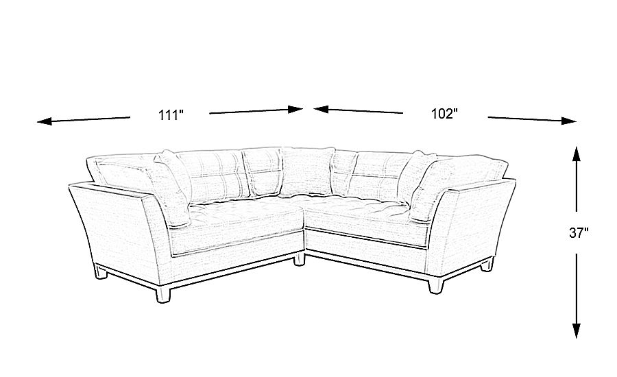 Cindy Crawford Home Metropolis Way White Textured 2 Pc Sectional ...