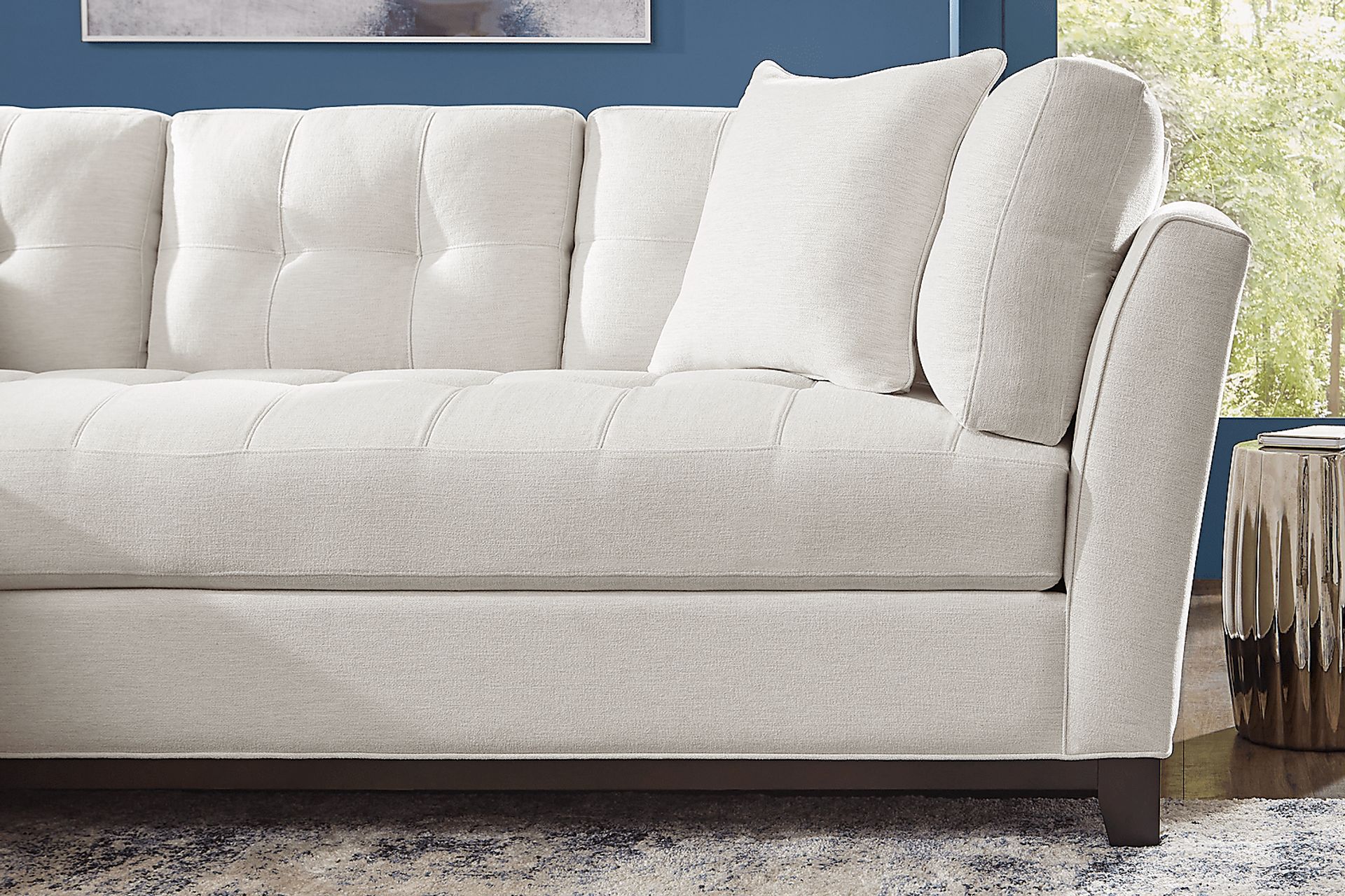 Metropolis Way White Textured 3 Pc Sectional with Cuddler - Image 6