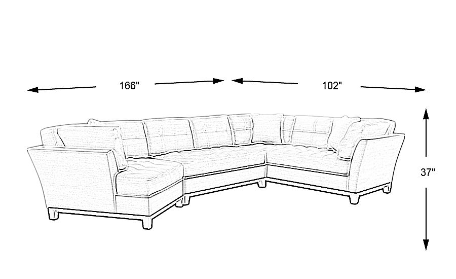 Cindy Crawford Home Metropolis Way White Textured 3 Pc Sectional with ...