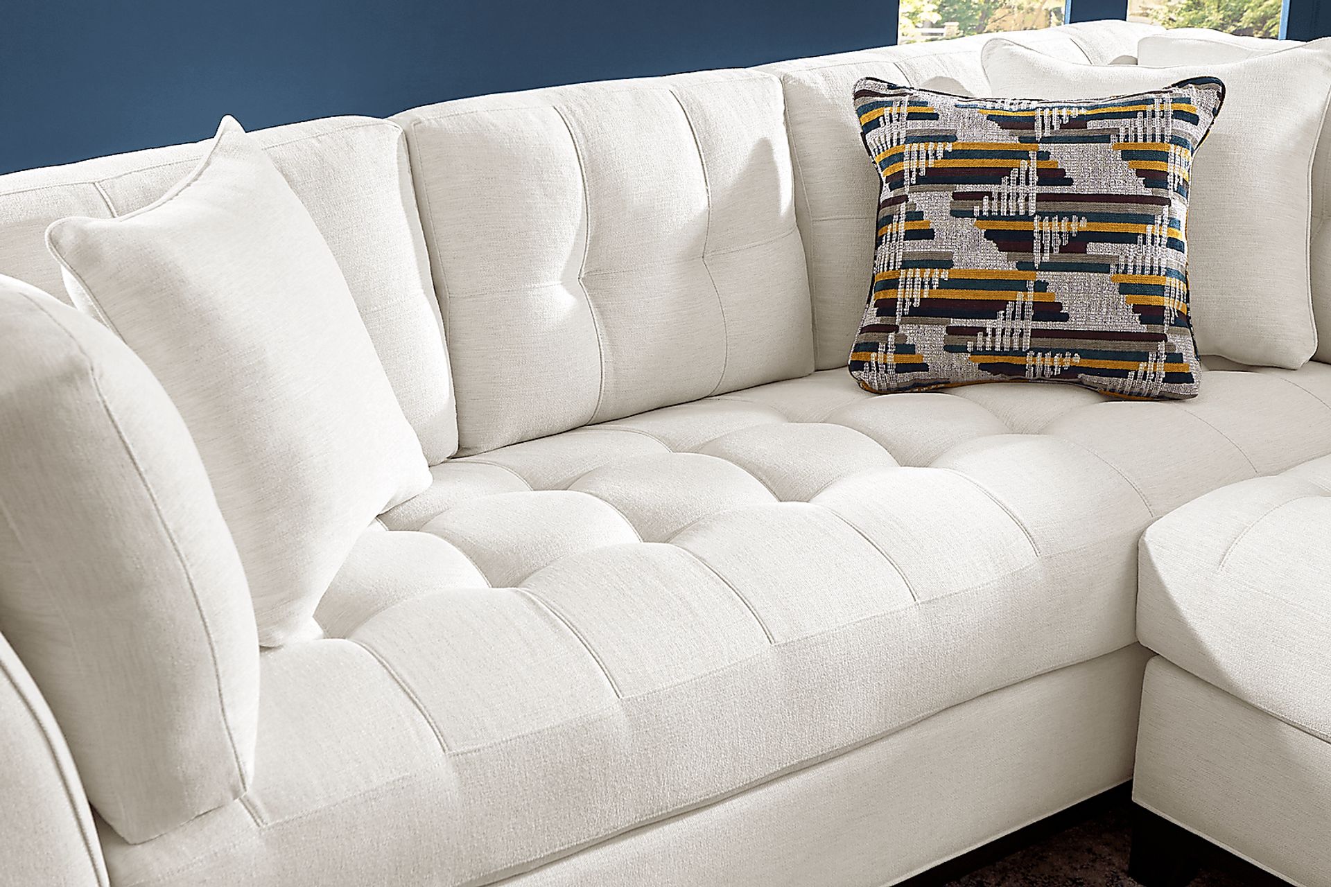 Metropolis Way White Textured 3 Pc Sectional with Cuddler - Image 6