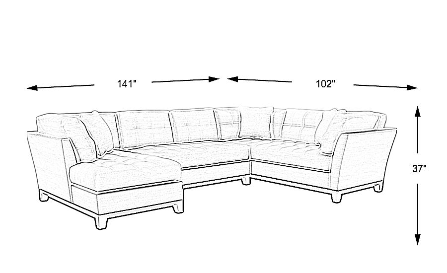 Cindy Crawford Home Metropolis Way White Textured 3 Pc Sectional ...