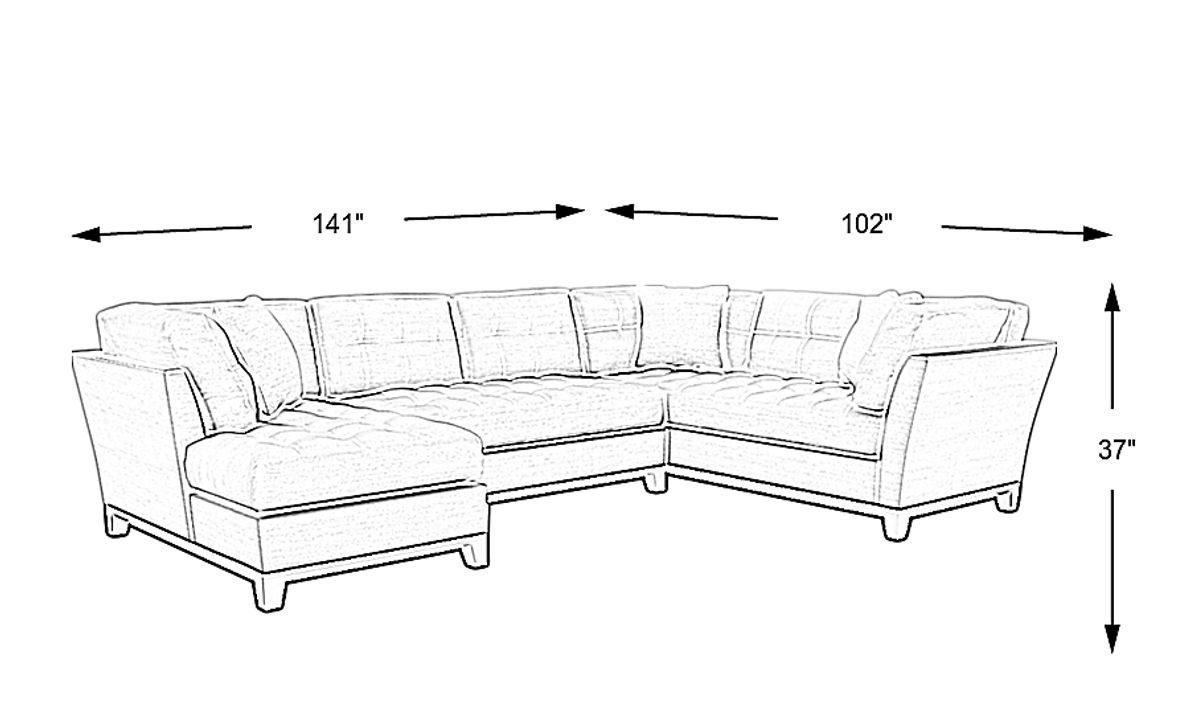 Cindy Crawford Home Metropolis Way White Textured 3 Pc Sectional ...