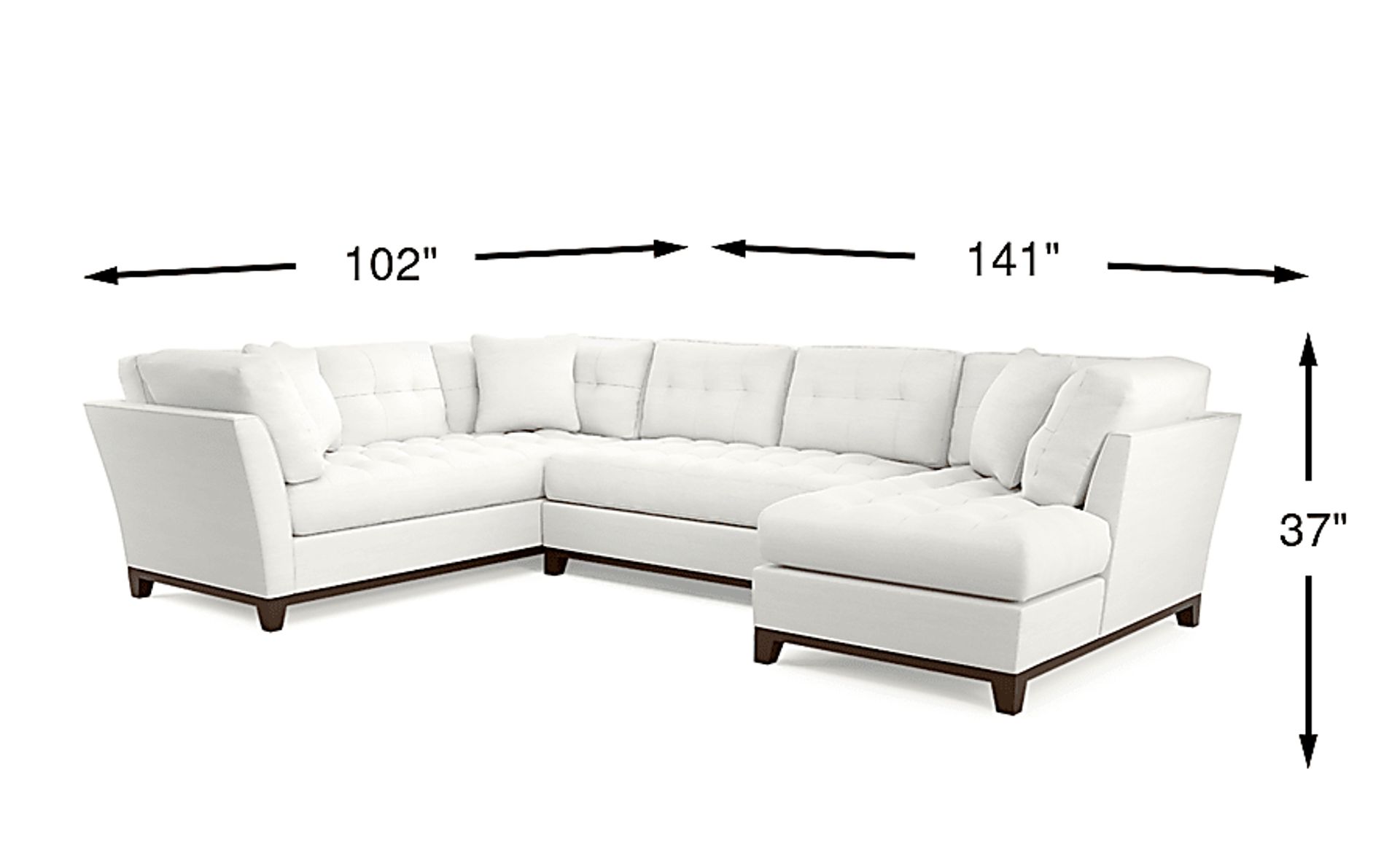 Cindy Crawford Metropolis Way White Textured 3 Pc Right Arm Chaise