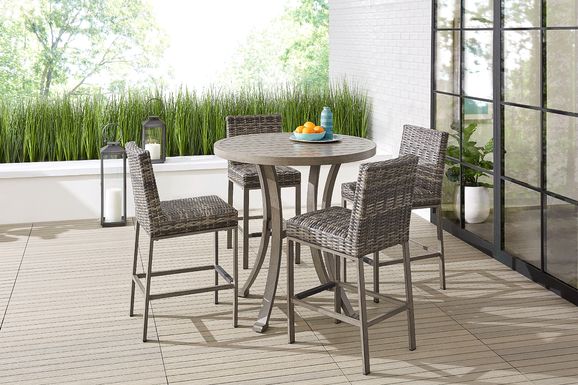 Montecello Gray 5 Pc 42 in. Round Bar Height Outdoor Dining Set