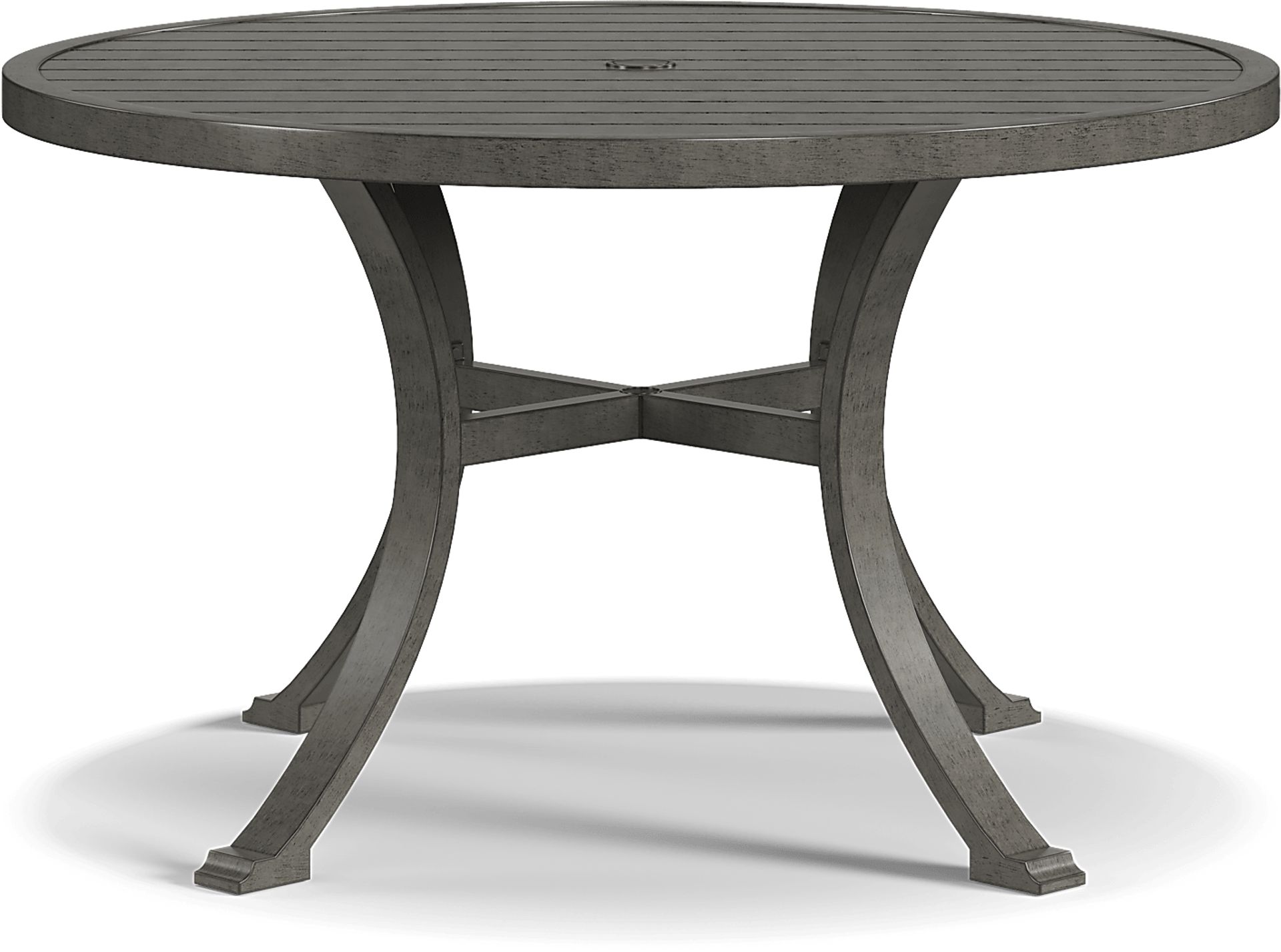 Cindy Crawford Home Montecello Gray 5 Pc 52 in. Round Outdoor Dining Set with Rollo Linen Cushions - Image 3