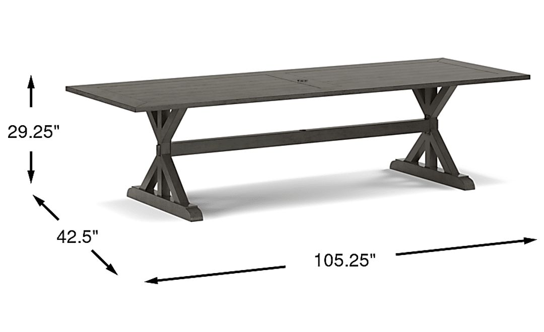 Montecello Gray 105 in. Rectangle Outdoor Dining Table