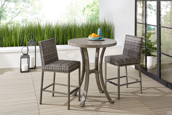 Montecello Gray 3 Pc 36 in. Round Bar Height Outdoor Dining Set