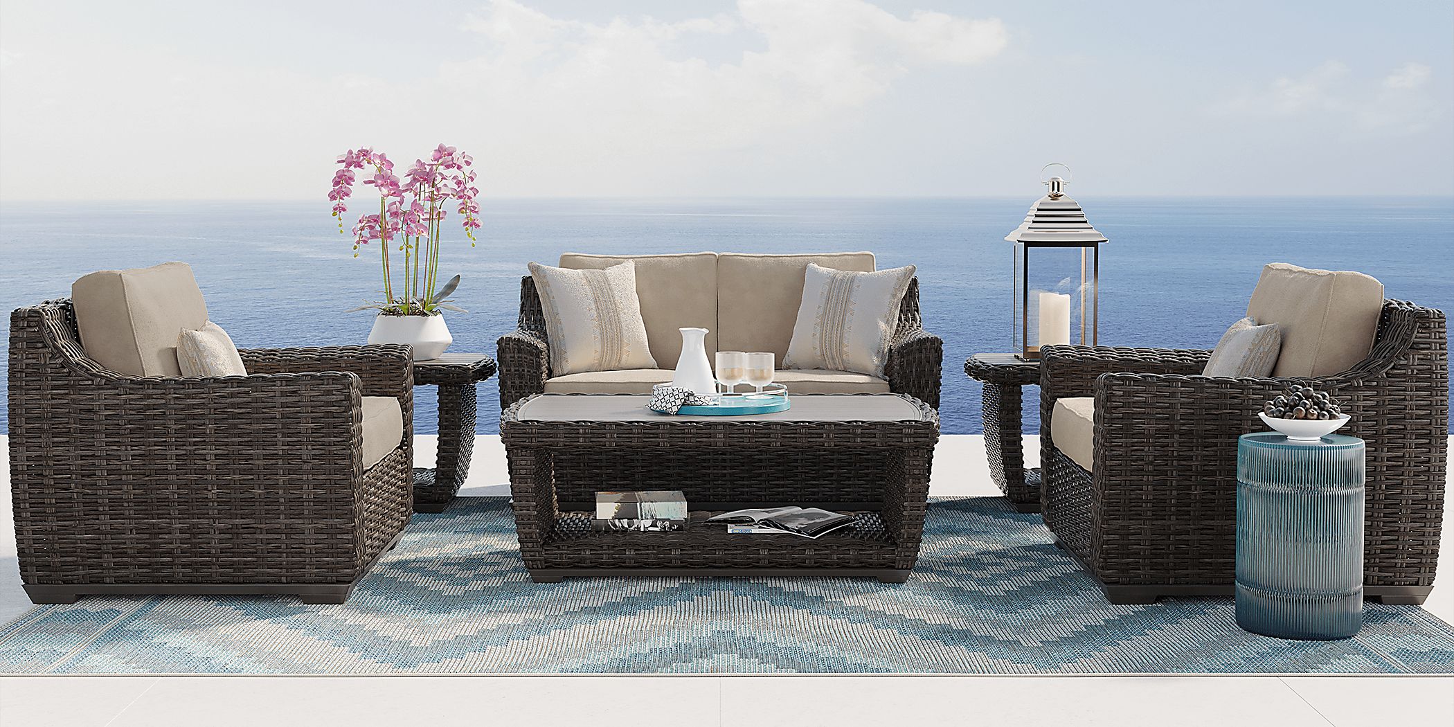 Cindy Crawford Home Montecello Gray 4 Pc Outdoor Seating Set with ...