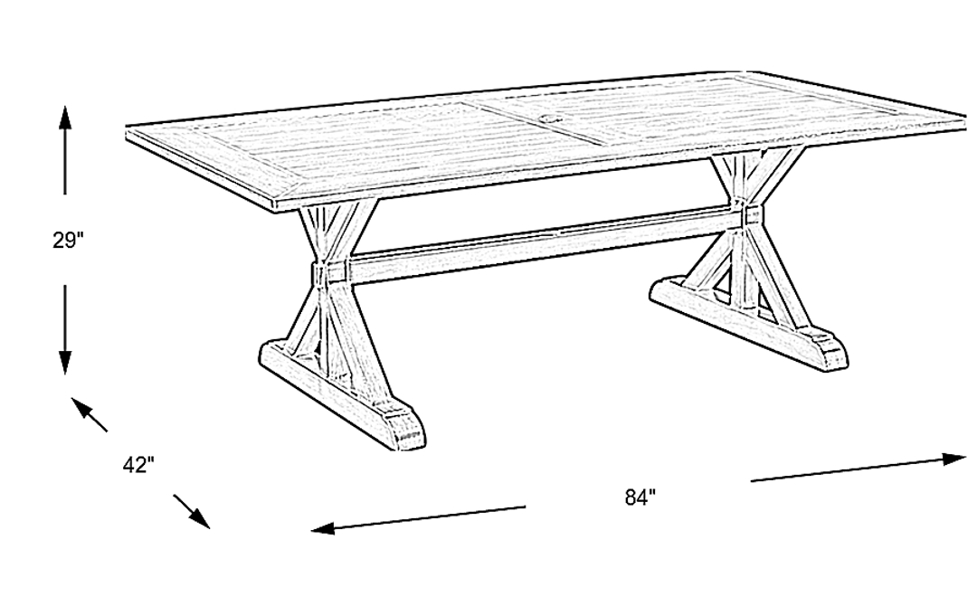 Montecello Gray 84 in. Rectangle Outdoor Dining Table