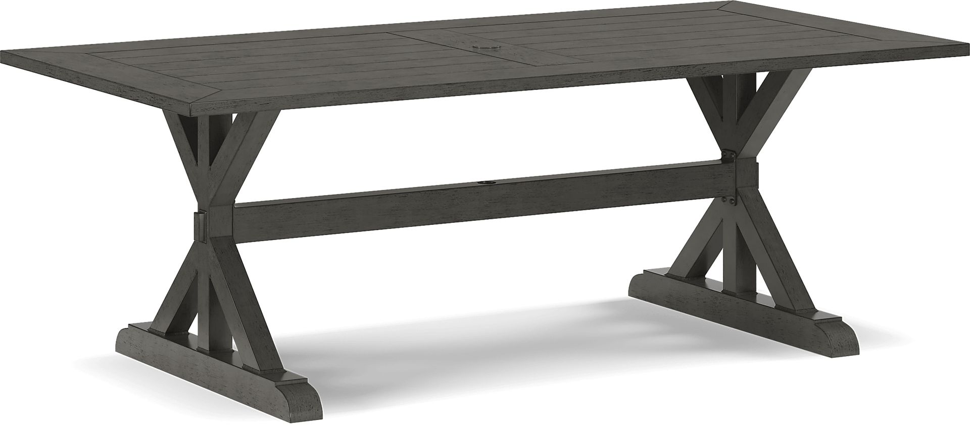 Montecello Gray 7 Pc 84 in. Rectangle Outdoor Dining Set with Mist Cushions - Image 3
