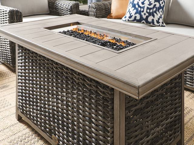 Cindy Crawford Home Montecello Gray 4 Pc Fire Pit Set with Seafoam Cushions - Thumbnail - Image 5