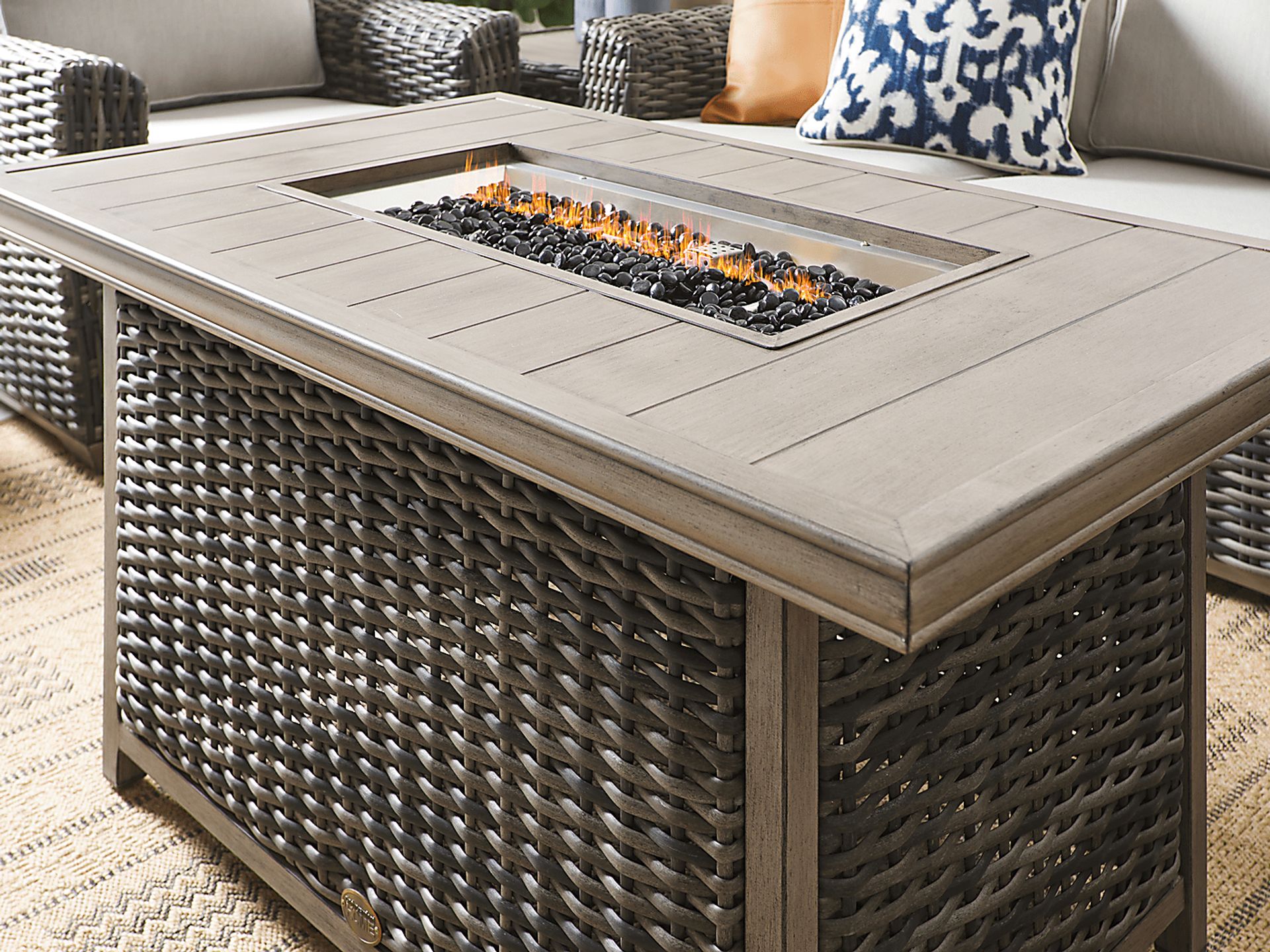 Cindy Crawford Home Montecello Gray 4 Pc Fire Pit Set with Silver Cushions - Image 7
