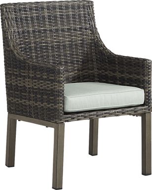 Cindy Crawford Home Montecello Gray Outdoor Arm Chair with Rollo Seafoam Cushion