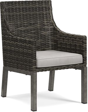 Montecello Gray Outdoor Arm Chair with Silver Cushion