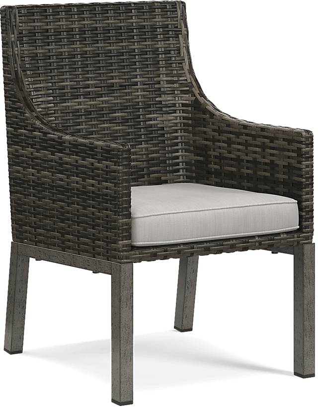 Montecello Gray 7 Pc 84 in. Rectangle Outdoor Dining Set with Silver Cushions - Thumbnail - Image 6