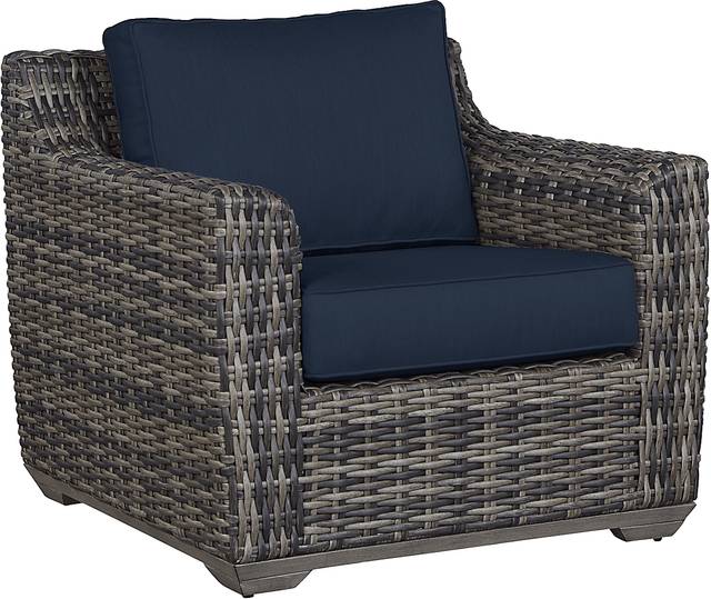 Cindy Crawford Home Montecello Gray Outdoor Club Chair with Ink Cushions - Thumbnail - Image 1