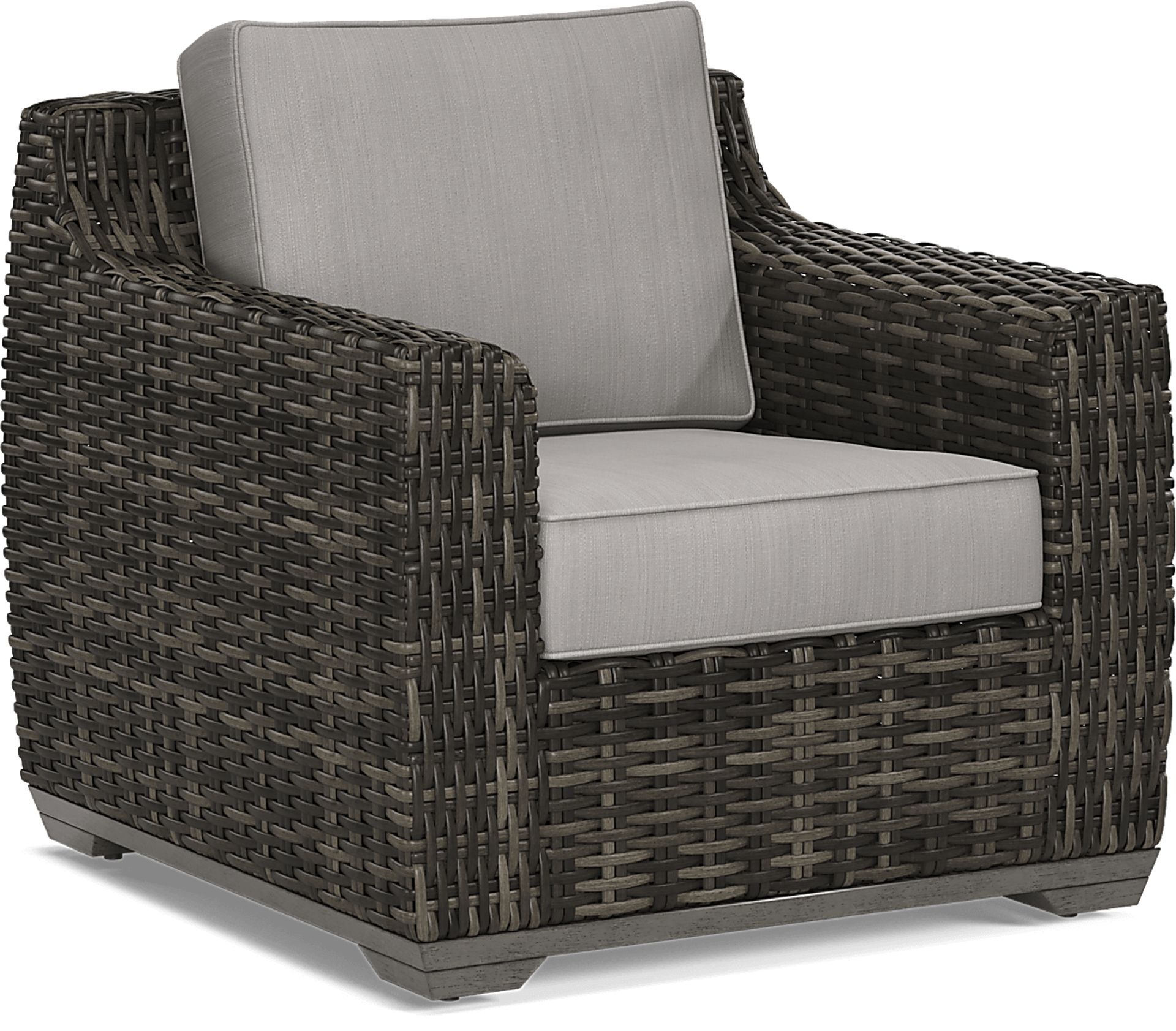 Montecello Gray Outdoor Club Chair with Silver Cushions - Image 1