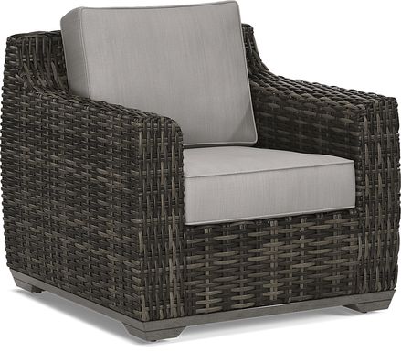 Cindy Crawford Home Montecello Gray Outdoor Club Chair with Silver Cushions