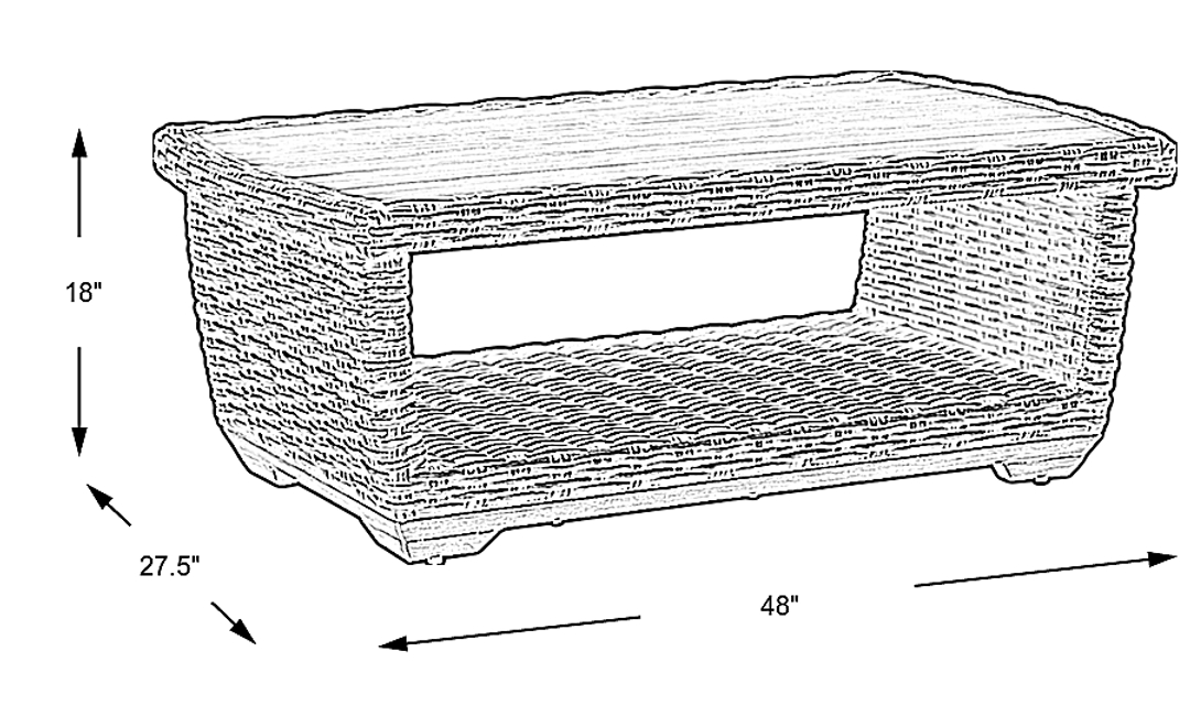 Montecello Gray Outdoor Cocktail Table