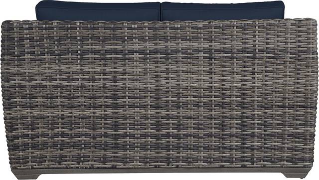 Cindy Crawford Home Montecello Gray Outdoor Loveseat with Ink Cushions - Thumbnail - Image 2