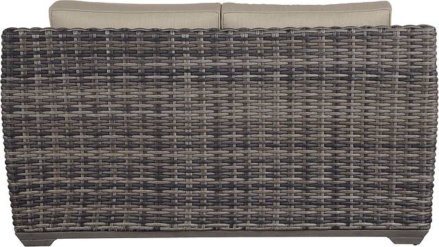 Cindy Crawford Home Montecello Gray Outdoor Loveseat with Pebble Cushions - Thumbnail - Image 3
