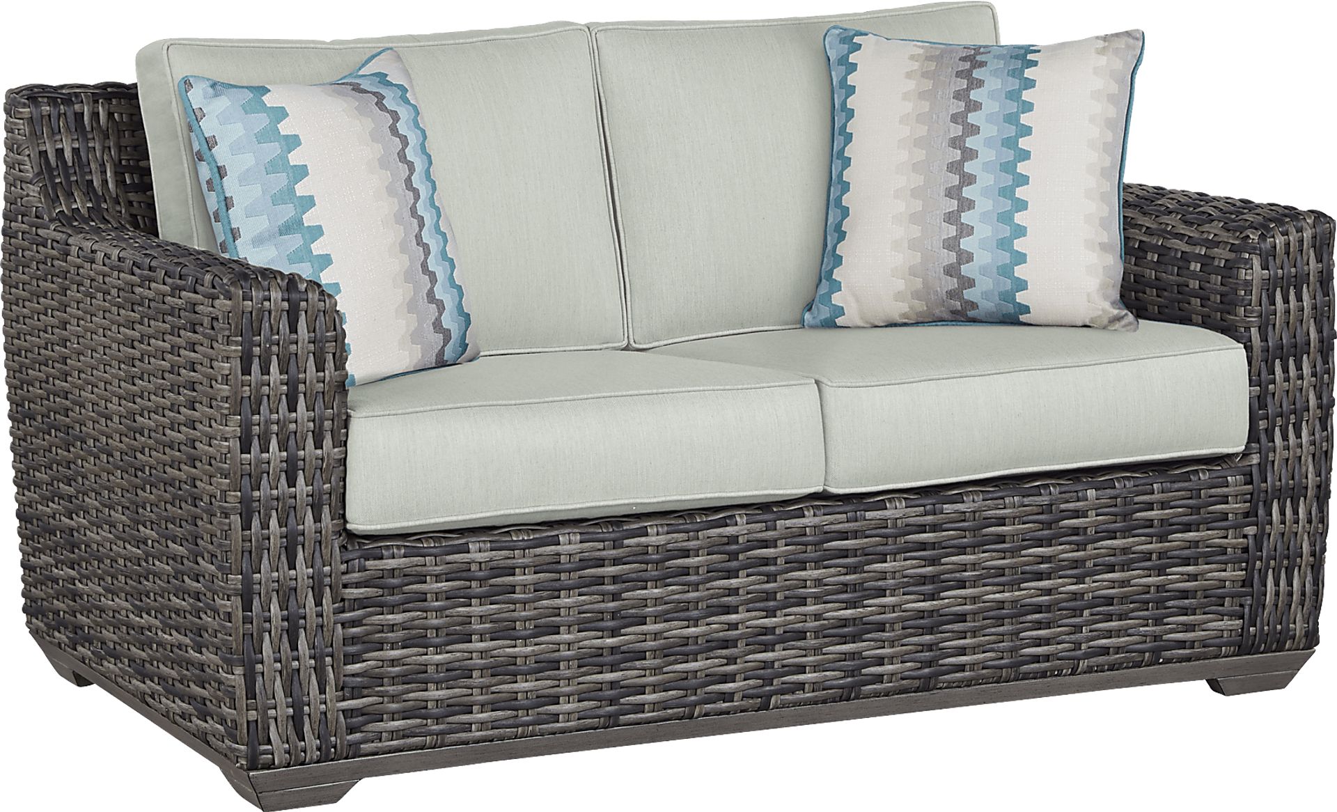 Cindy Crawford Home Montecello Gray 4 Pc Outdoor Seating Set with Rollo Mist Cushions - Image 2