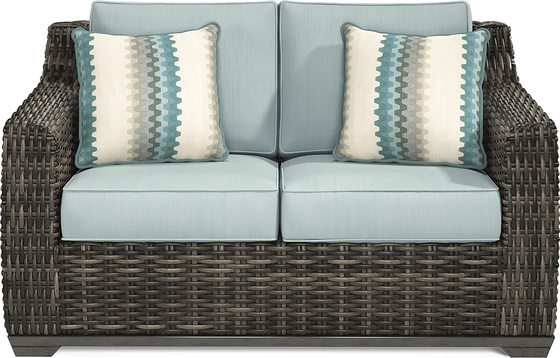 Montecello Gray 4 Pc Outdoor Seating Set with Mist Cushions - Image 3