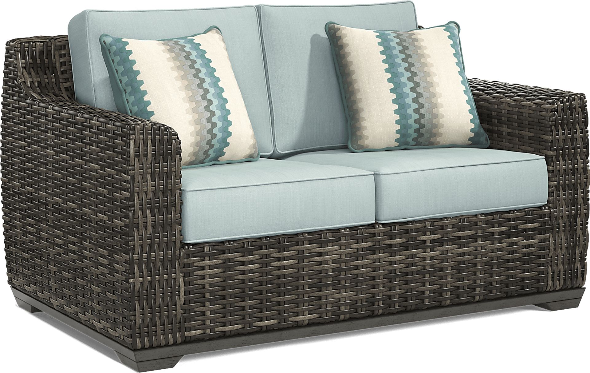 Montecello Gray 4 Pc Outdoor Seating Set with Mist Cushions - Image 2