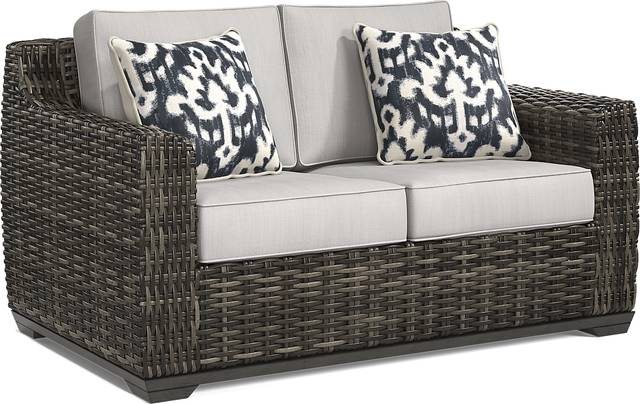 Montecello Gray 4 Pc Outdoor Seating Set with Silver Cushions - Thumbnail - Image 2