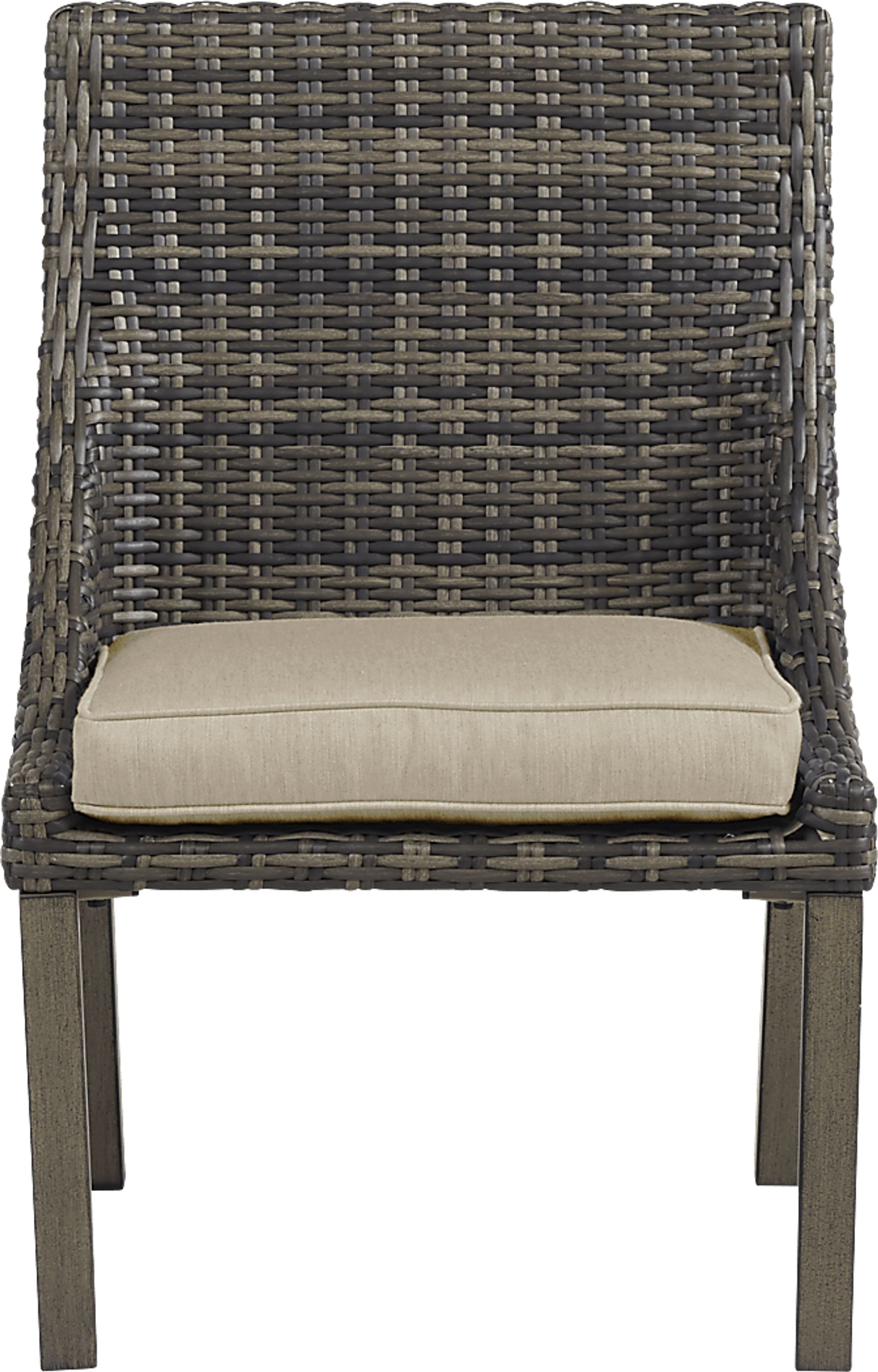 Cindy Crawford Home Montecello Gray Outdoor Side Chair with Pebble Cushion - Image 3