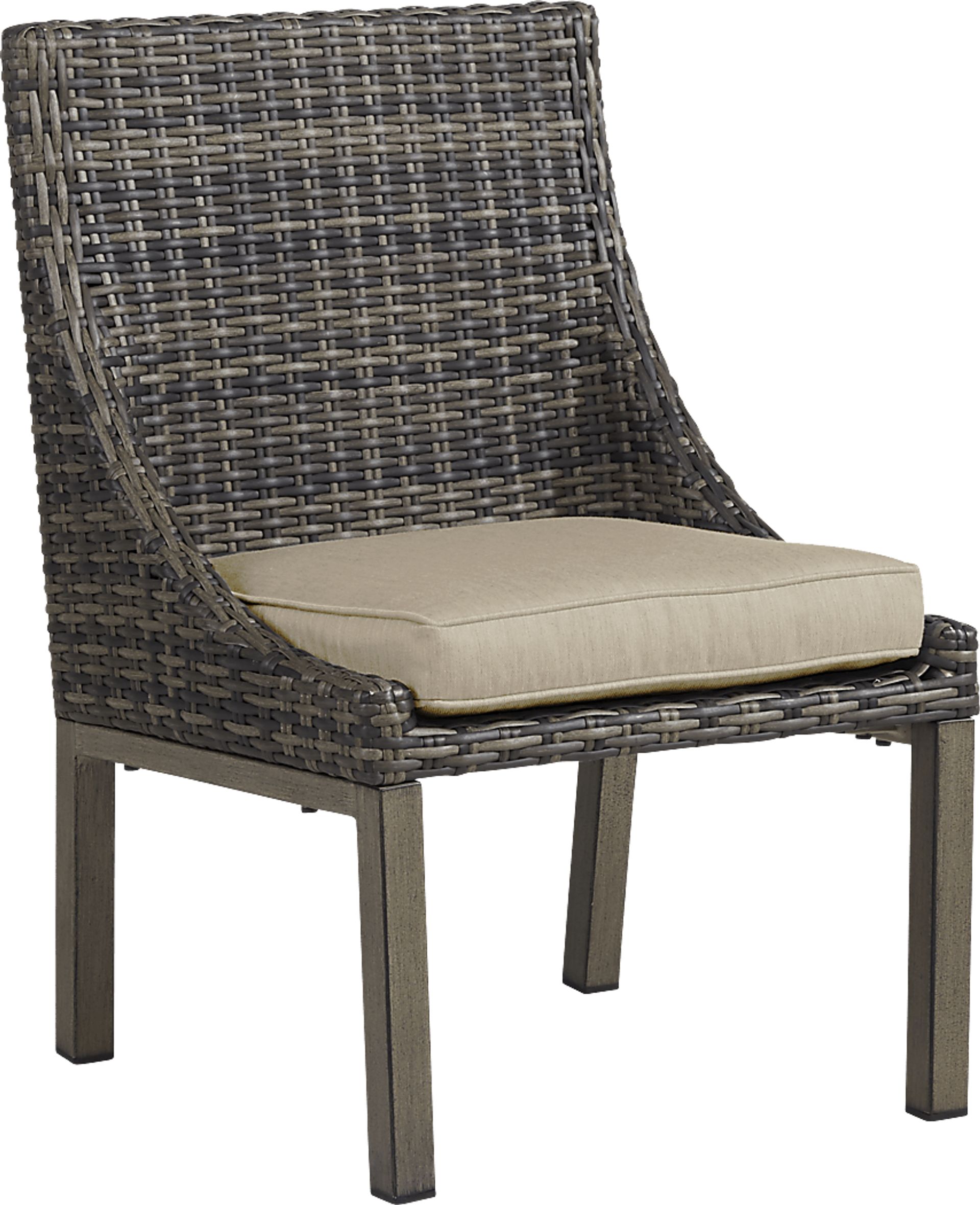 Cindy Crawford Home Montecello Gray Outdoor Side Chair with Pebble Cushion - Image 1