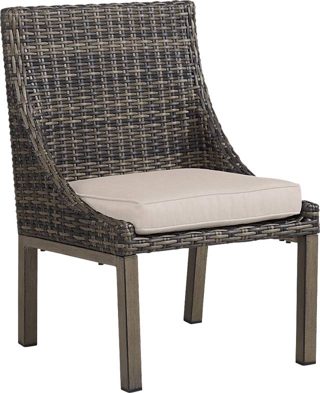 Cindy Crawford Home Montecello Gray 5 Pc 52 in. Round Outdoor Dining Set with Rollo Linen Cushions - Thumbnail - Image 4