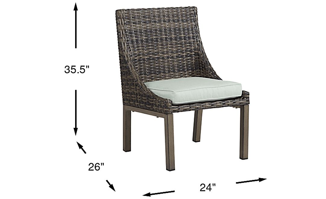 Montecello Gray Outdoor Side Chair with Rollo Mist Cushion