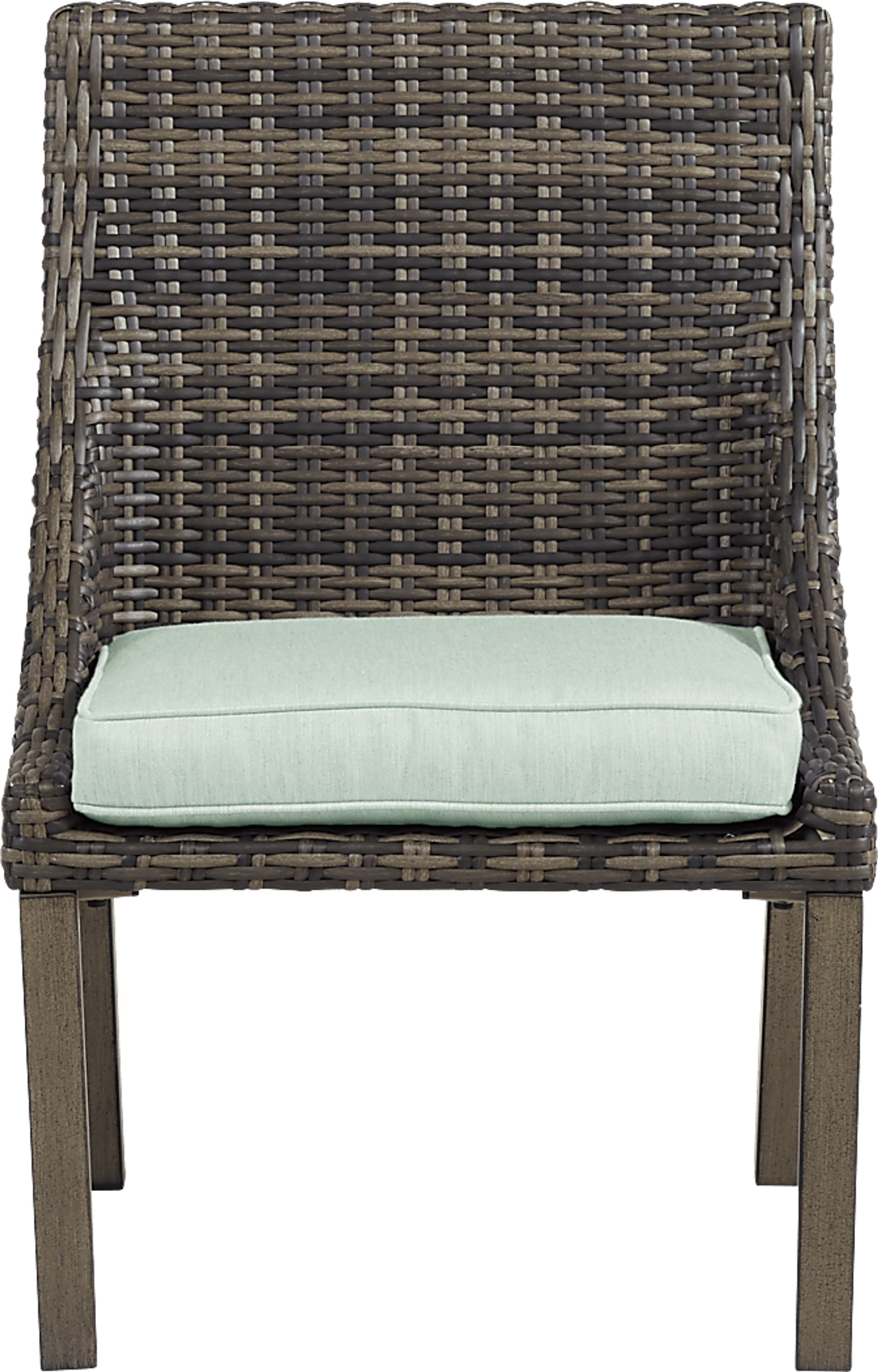 Montecello Gray Outdoor Side Chair with Rollo Mist Cushion - Image 1