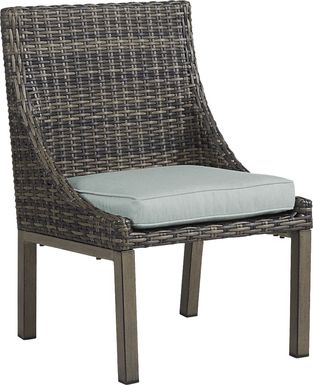 Cindy Crawford Home Montecello Gray Outdoor Side Chair with Seafoam Cushion