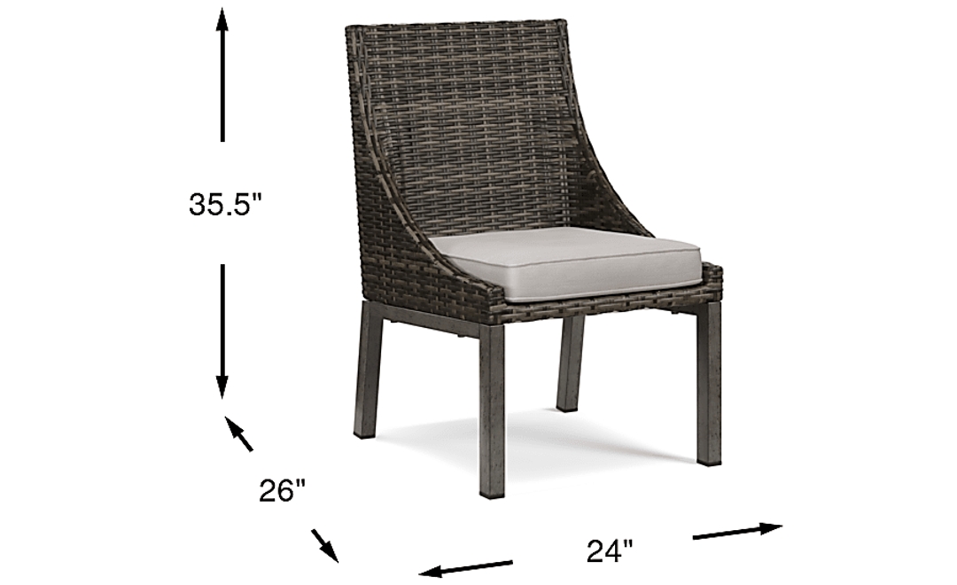 Montecello Gray Outdoor Side Chair with Silver Cushion