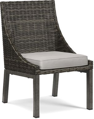 Cindy Crawford Home Montecello Gray Outdoor Side Chair with Silver Cushion