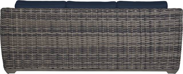 Cindy Crawford Home Montecello Gray Outdoor Sofa with Ink Cushions - Thumbnail - Image 3