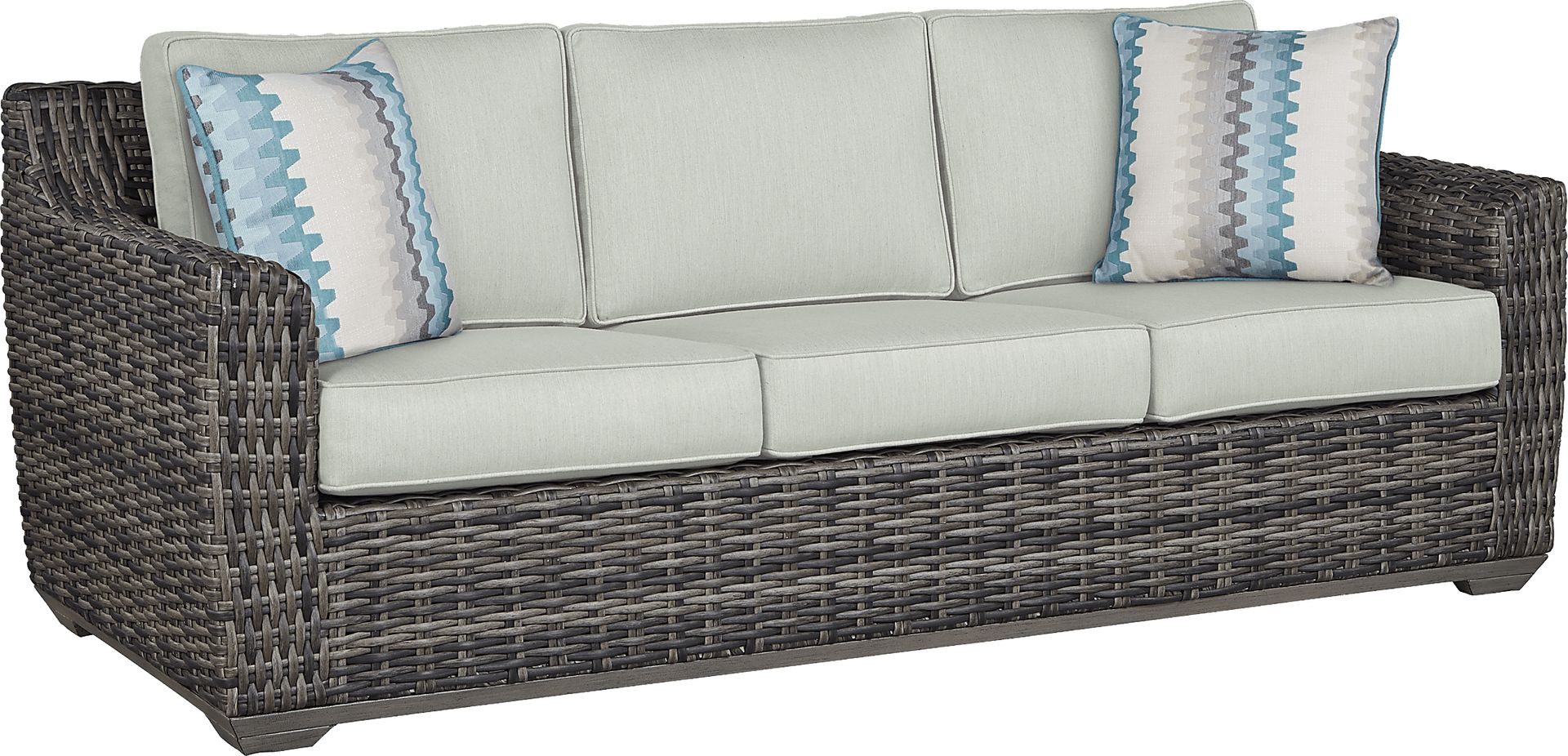 Cindy Crawford Home Montecello Gray 4 Pc Outdoor Seating Set with Rollo Mist Cushions - Image 2