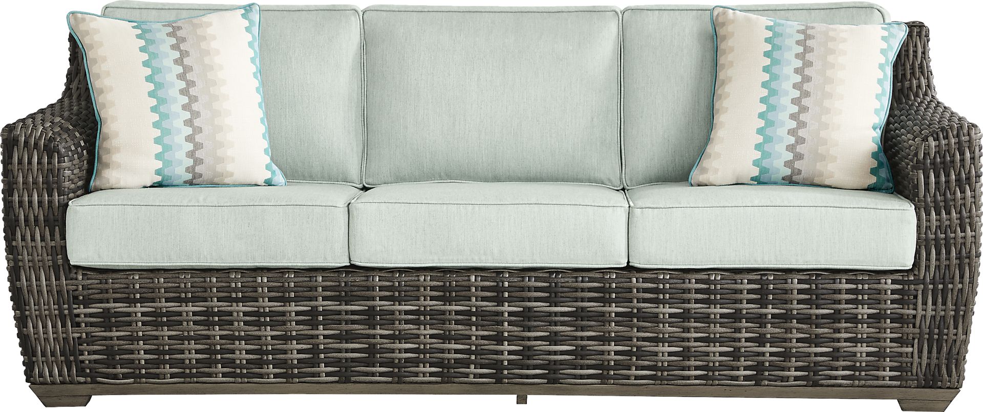 Montecello Gray 4 Pc Outdoor Seating Set with Mist Cushions - Image 2