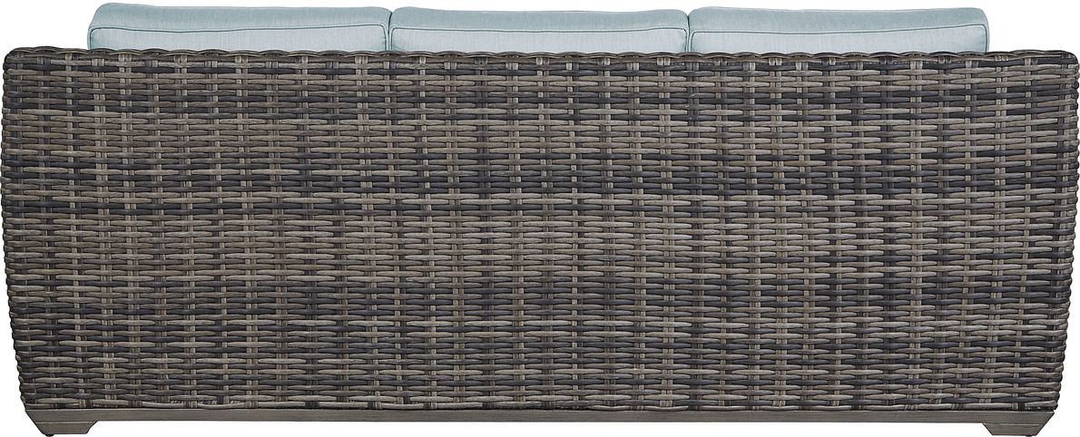 Cindy Crawford Home Montecello Gray 4 Pc Outdoor Seating Set with Rollo Seafoam Cushions