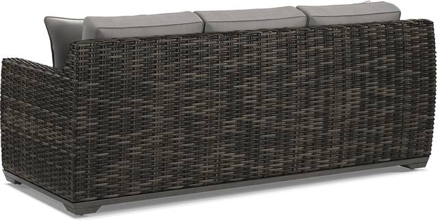 Montecello Gray Outdoor Sofa with Silver Cushions - Thumbnail - Image 3