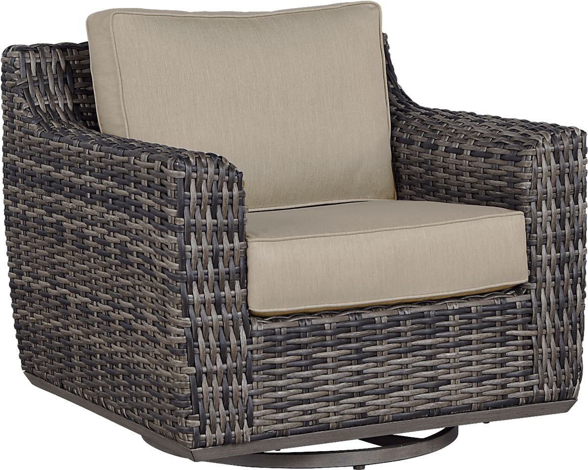 Cindy Crawford Home Montecello Gray Outdoor Swivel Rocker Chair with