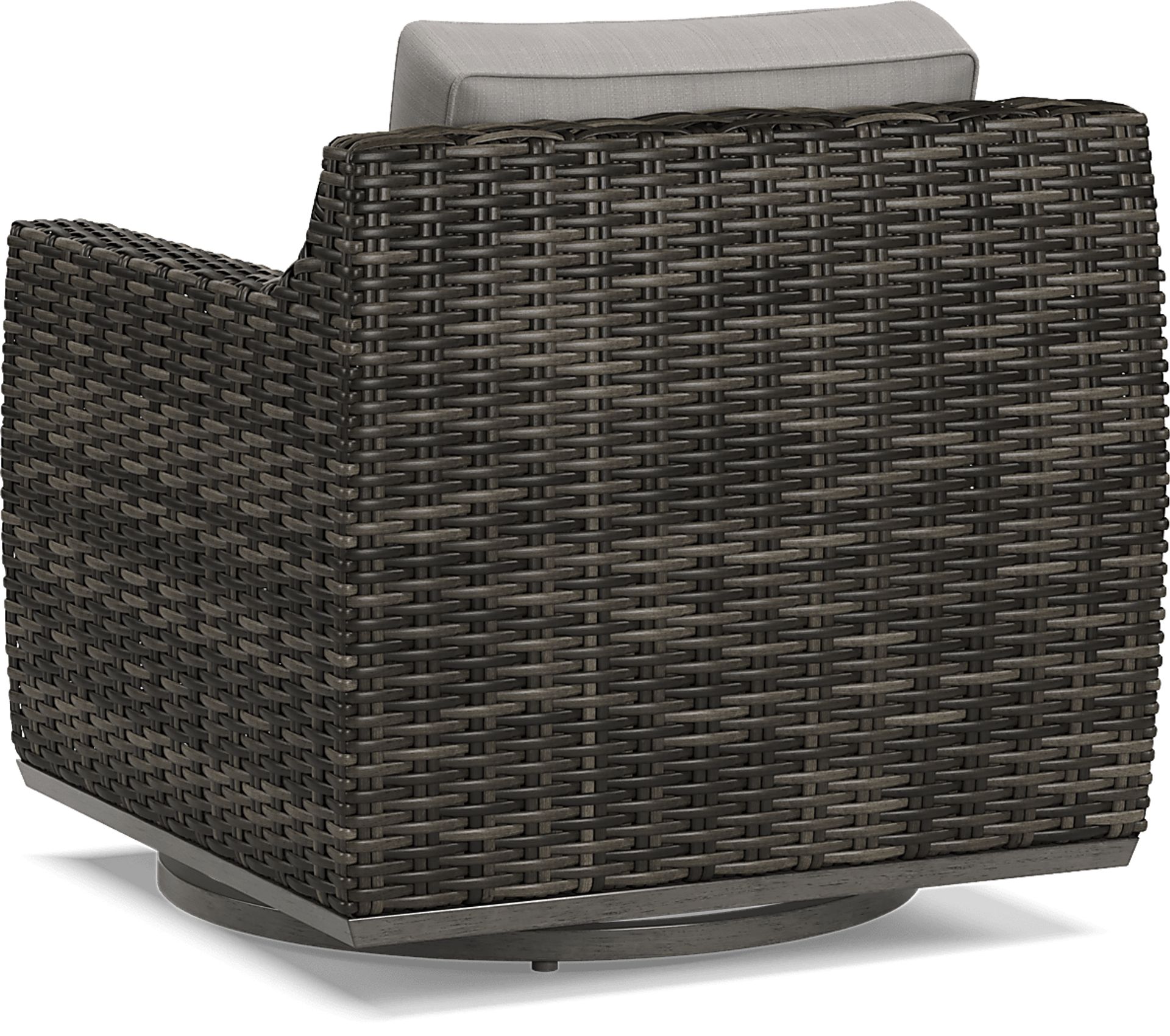 Montecello Gray Outdoor Swivel Rocker Chair with Silver Cushions - Image 3